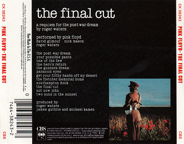 Pink Floyd - The Final Cut [CD] | CBS (CK 38243) - 2