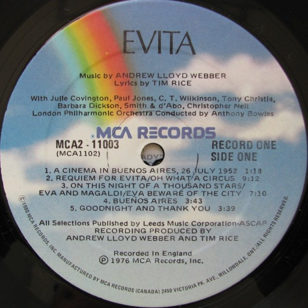 Andrew Lloyd Webber And Tim Rice - Evita (2LP) [Vinyl] | MCA Records (MCA2-11003) - 4