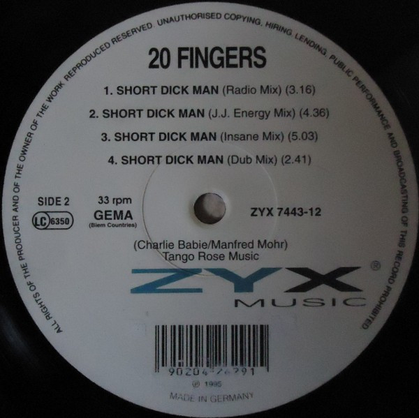 20 Fingers - Short Dick Man | ZYX Music (ZYX 7443-12) - 2 20 Fingers - Short Dick Man | ZYX Music (ZYX 7443-12) - 2