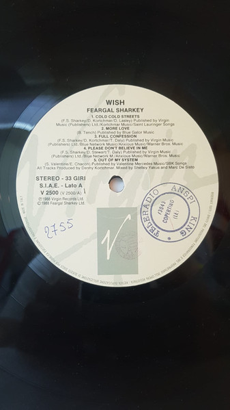 Feargal Sharkey - Wish | Virgin (V 2500) - 4 Feargal Sharkey - Wish | Virgin (V 2500) - 4
