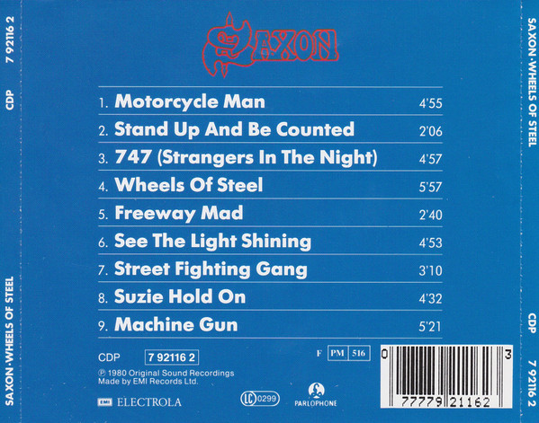 Saxon - Wheels Of Steel | EMI Electrola (CDP 7 92116 2) - 2