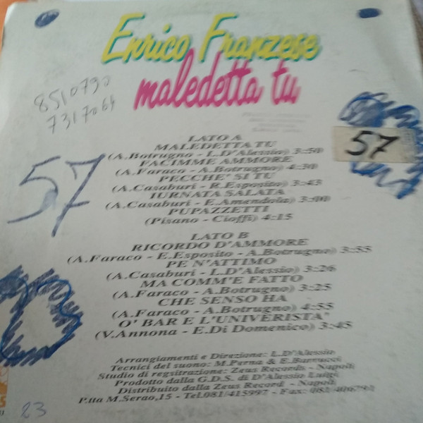 Enrico Franzese - Maledetta Tu | GDS (LDL 9053) - 2