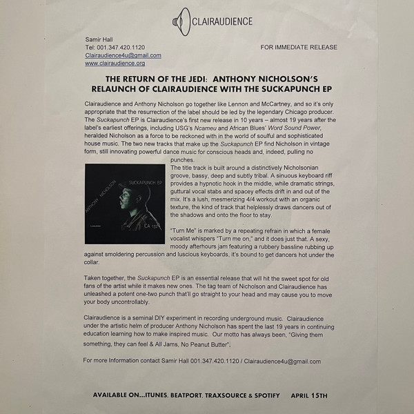 Anthony Nicholson - The Suckapunch EP | Clairaudience (CA132) - 4