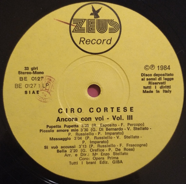 Ciro Cortese - Ancora Con Voi Volume 3 | Zeus Record (BE 0127) - 3 Ciro Cortese - Ancora Con Voi Volume 3 | Zeus Record (BE 0127) - 3