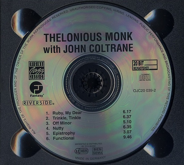 Thelonious Monk With John Coltrane - Thelonious Monk With John Coltrane | Original Jazz Classics (OJC20 039-2) - 3