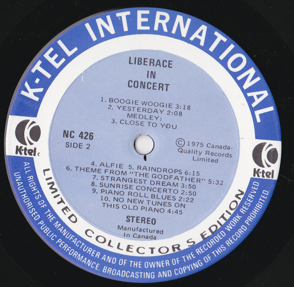 Liberace - In Concert | K-Tel (NC 426) - 4 Liberace - In Concert | K-Tel (NC 426) - 4