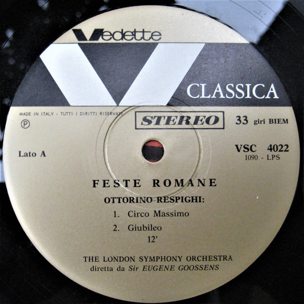 Ottorino Respighi - Feste Romane | Vedette Records (VSC 4022) - 3