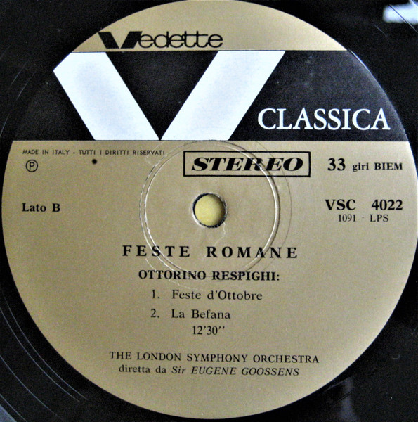 Ottorino Respighi - Feste Romane | Vedette Records (VSC 4022) - 4