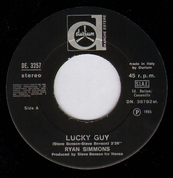 Ryan Simmons - Lucky Guy | Durium (DE 3257) - 3