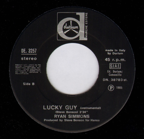 Ryan Simmons - Lucky Guy | Durium (DE 3257) - 4