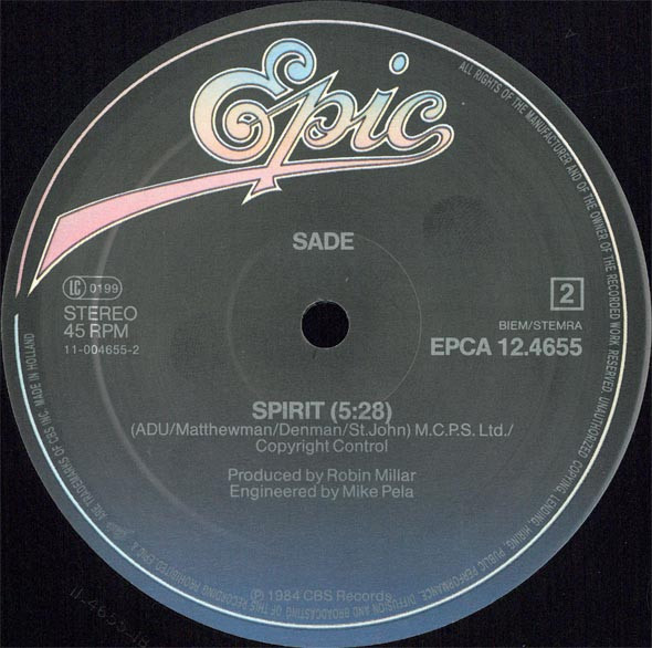 Sade - Smooth Operator | Epic (EPCA 12.4655) - 4