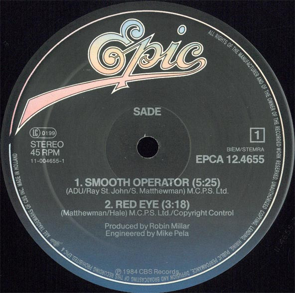 Sade - Smooth Operator | Epic (EPCA 12.4655) - 3