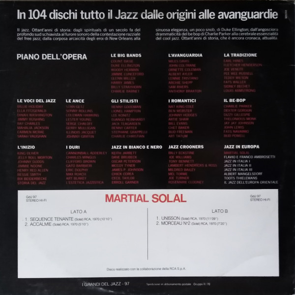 Martial Solal - Martial Solal | Fabbri Editori (GdJ 97) - 3 Martial Solal - Martial Solal | Fabbri Editori (GdJ 97) - 3