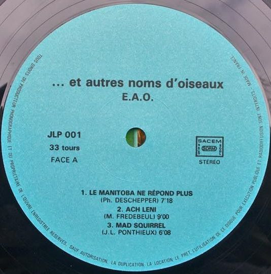Philippe Deschepper , Martin Fredebeul , Jacques Mahieux , Jean-Luc Ponthieux - E.A.O. | Not On Label (J-L-P 001) - 3 Philippe Deschepper , Martin Fredebeul , Jacques Mahieux , Jean-Luc Ponthieux - E.A.O. | Not On Label (J-L-P 001) - 3