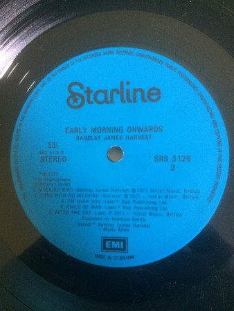 Barclay James Harvest - Early Morning Onwards | Starline (SRS 5126) - 3 Barclay James Harvest - Early Morning Onwards | Starline (SRS 5126) - 3
