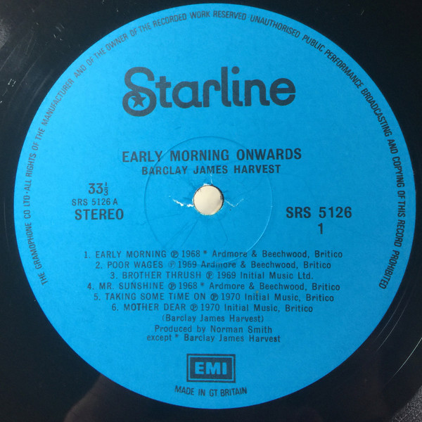 Barclay James Harvest - Early Morning Onwards | Starline (SRS 5126) - 2 Barclay James Harvest - Early Morning Onwards | Starline (SRS 5126) - 2