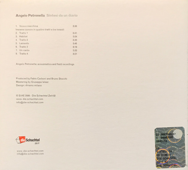 Angelo Petronella - Sintesi Da Un Diario | Die Schachtel (Zeit 02) - 2