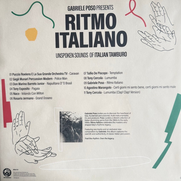 Gabriele Poso , Various - Ritmo Italiano (Unspoken Sounds Of Italian Tamburo) | Mr Bongo (MRBLP317R) - 4 Gabriele Poso , Various - Ritmo Italiano (Unspoken Sounds Of Italian Tamburo) | Mr Bongo (MRBLP317R) - 4
