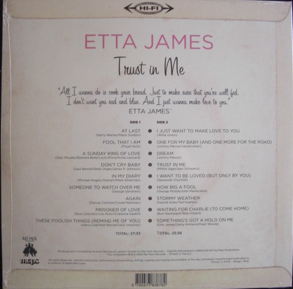 Etta James - Trust In Me | Rat Pack Records (783 878) - 3
