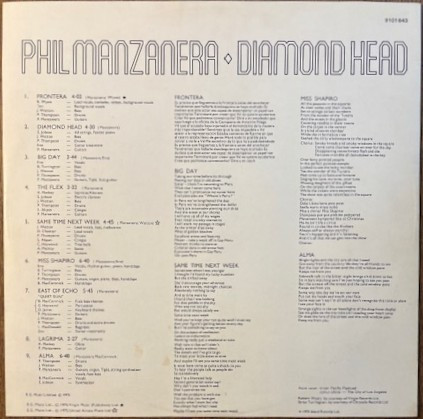 Phil Manzanera - Diamond Head | Island Records (9101 643) - 4 Phil Manzanera - Diamond Head | Island Records (9101 643) - 4