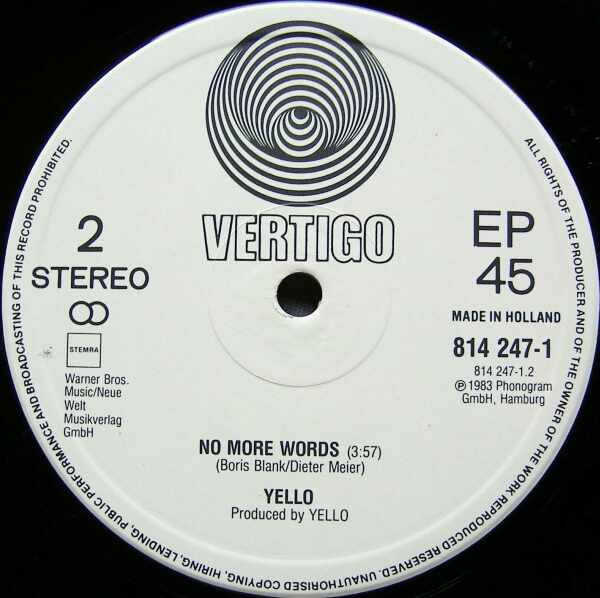 Yello - I Love You | Vertigo (814 247-1) - 8