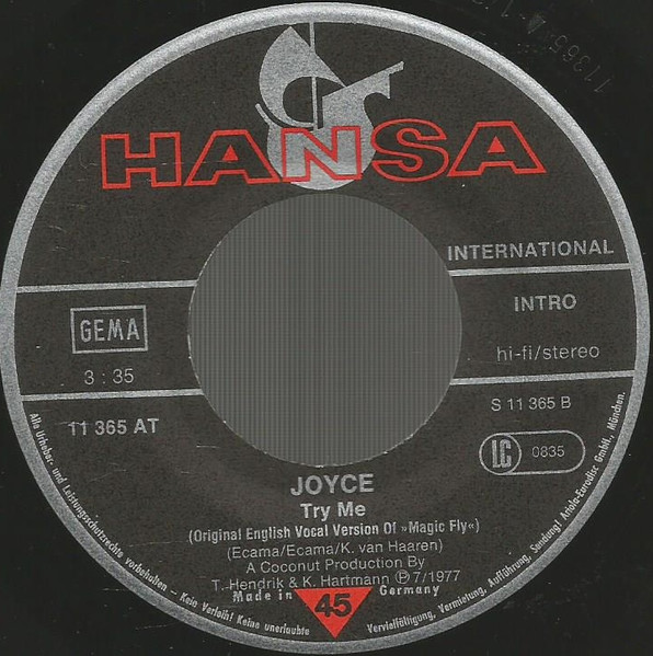 Joyce - Try Me | Hansa International (11 365 AT) - 3