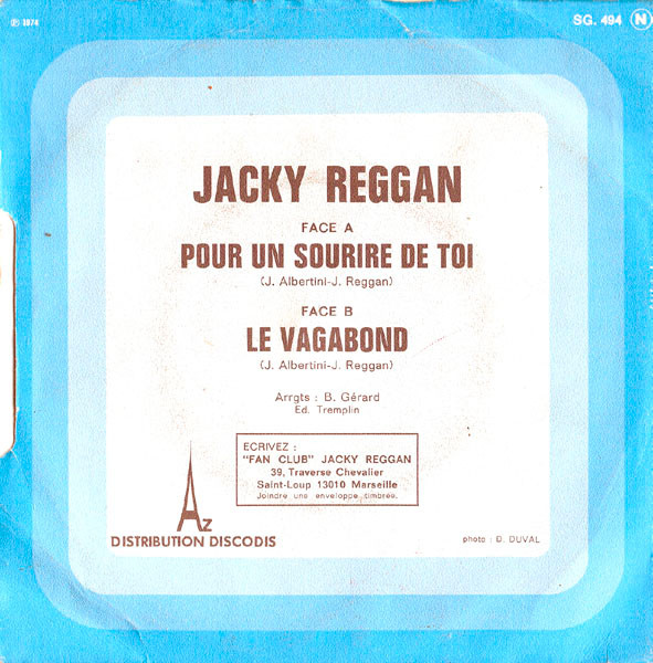 Jacky Reggan - Pour Un Sourire De Toi | Disc'Az (SG 494) - 2