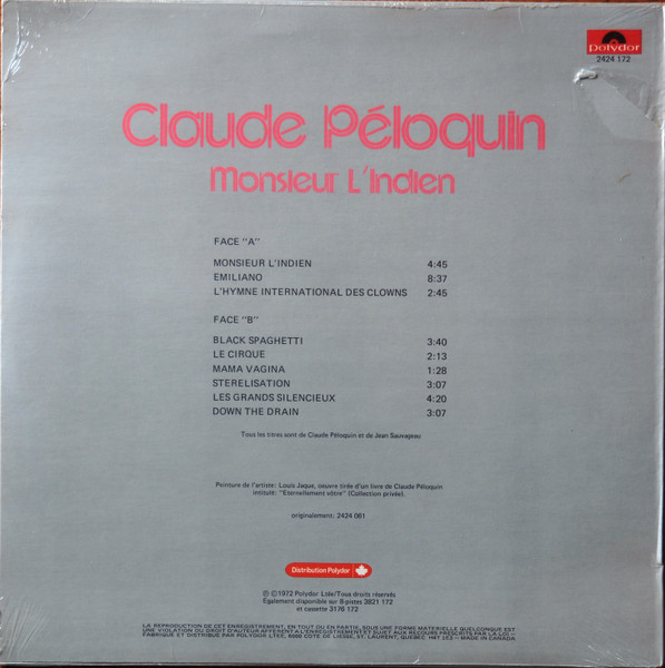 Claude Péloquin - Monsieur L'Indien [Vinyl] | Polydor (2424 172) - 2