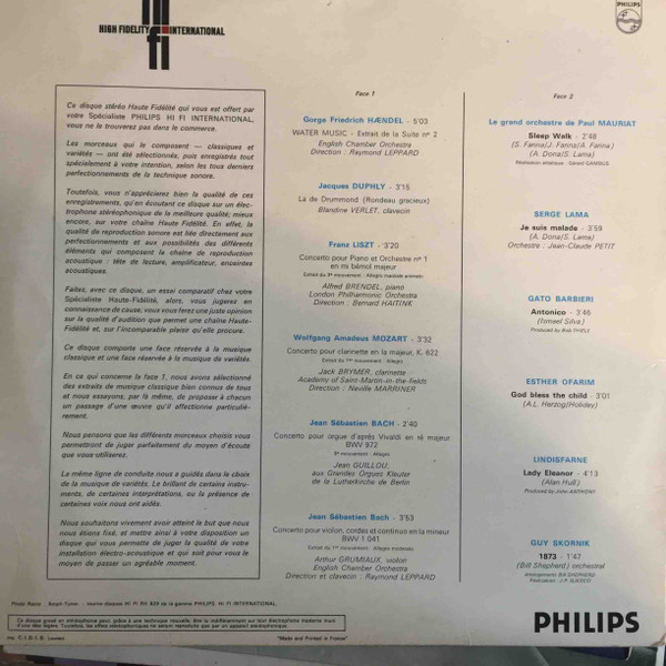 Various - High Fidelity International | Philips (6833 118) - 2