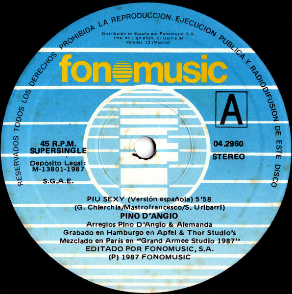 Pino D'Angiò - Più Sexy | Fonomusic (04.2960) - 3