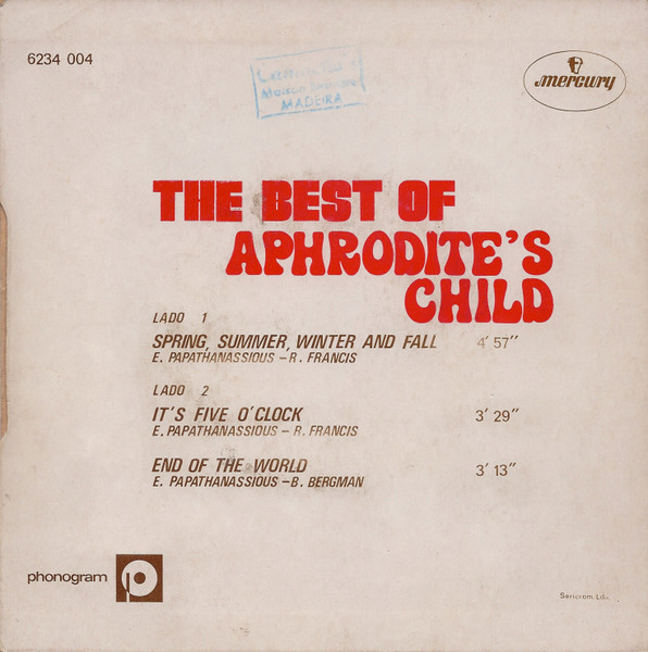 Aphrodite's Child - The Best Of Aphrodite's Child | Mercury (6234 004) - 2