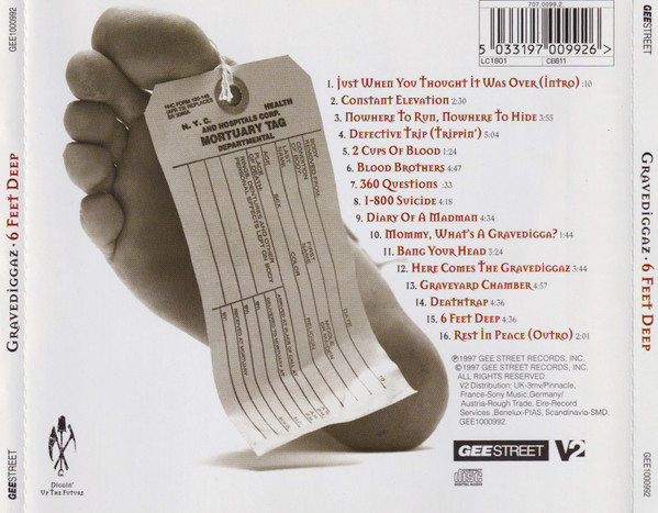 Gravediggaz - 6 Feet Deep | Gee Street (GEE1000992) - 2