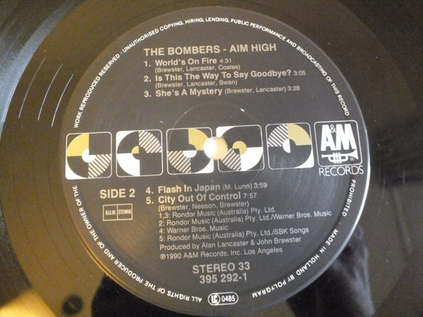 The Bombers - Aim High | A&M Records (395 292-1) - 4