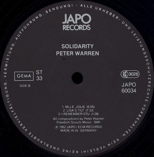 Peter Warren - Solidarity | Japo Records (JAPO 60034) - 3 Peter Warren - Solidarity | Japo Records (JAPO 60034) - 3