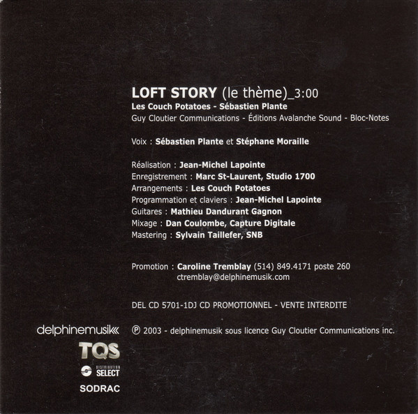 Couch Potatoes - Loft Story (Le Thème) | DelphineMusik (DEL CD 5701-1DJ) - 2 Couch Potatoes - Loft Story (Le Thème) | DelphineMusik (DEL CD 5701-1DJ) - 2