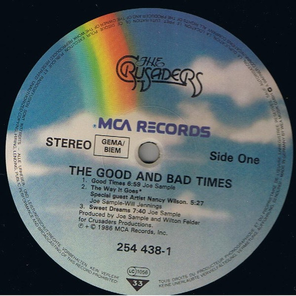 The Crusaders - The Good And Bad Times | MCA Records (254 438-1) - 3