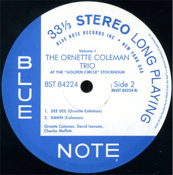 The Ornette Coleman Trio - At The "Golden Circle" Stockholm Volume One | Blue Note (BST 84224) - 3