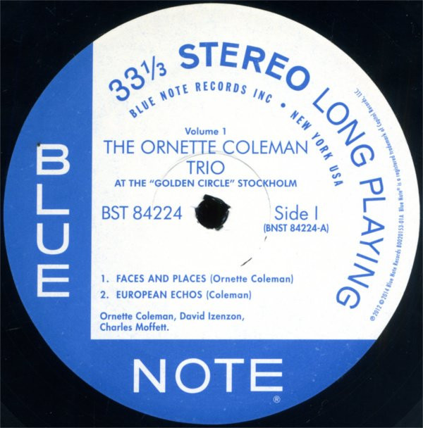 The Ornette Coleman Trio - At The "Golden Circle" Stockholm Volume One | Blue Note (BST 84224) - 2