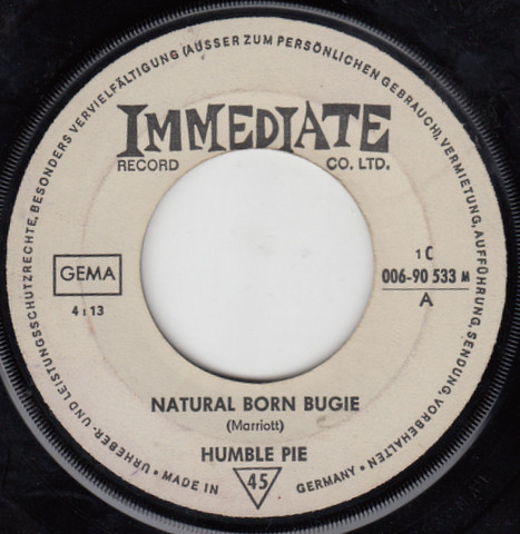Humble Pie - Natural Born Bugie / Wrist Job | Immediate (1C 006-90 533 M) - 2