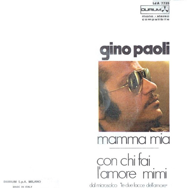 Gino Paoli - Mamma Mia / Con Chi Fai L'Amore Mimi | Durium (Ld A 7735) - 2