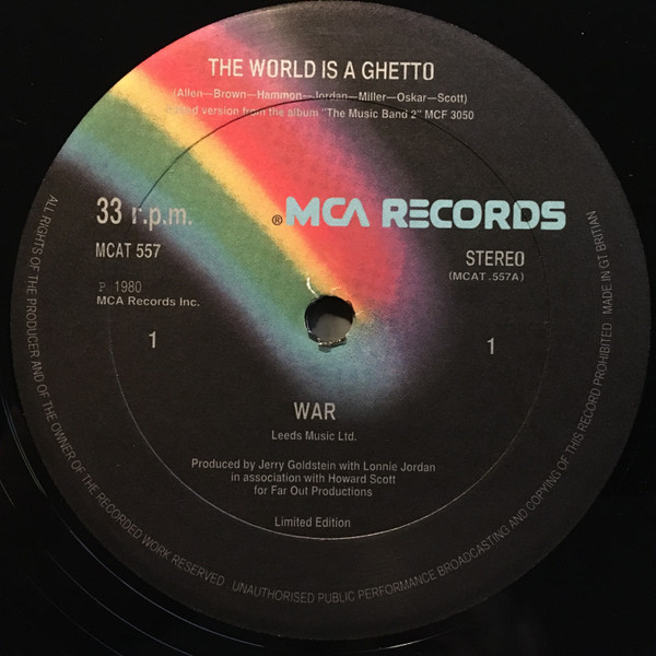 War - The World Is A Ghetto / Galaxy | MCA Records (MCAT 557) - main