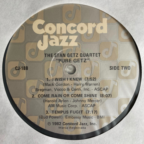 Stan Getz Quartet - Pure Getz | Concord Records (CJ-188) - 4 Stan Getz Quartet - Pure Getz | Concord Records (CJ-188) - 4