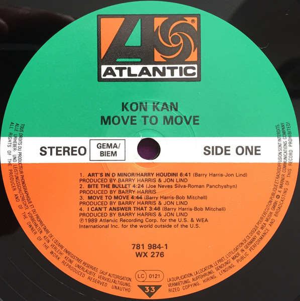 Kon Kan - Move To Move | Atlantic (WX 276) - 3 Kon Kan - Move To Move | Atlantic (WX 276) - 3