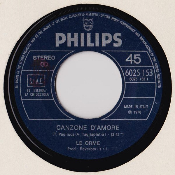 Le Orme - Canzone D'Amore | Philips (6025 153) - 3