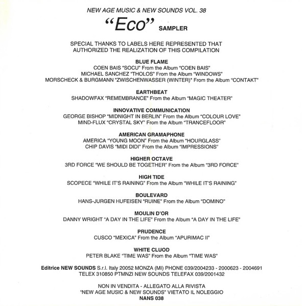 Various - Eco | New Sounds Multimedia (NANS 038) - 2