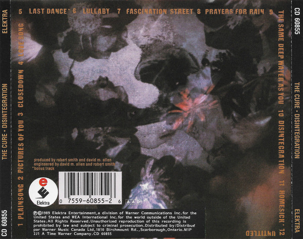The Cure - Disintegration [CD] | Elektra (CD 60855) - 2