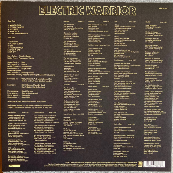 T. Rex - Electric Warrior | A&M Records (ARHSLP017) - 2