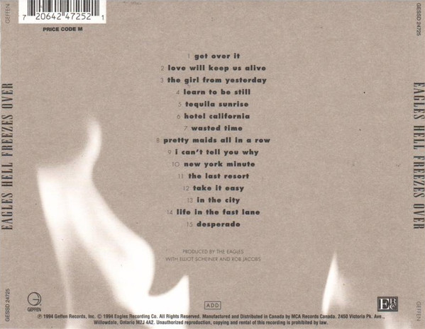 Eagles - Hell Freezes Over | Geffen Records (GESSD 24725) - 3 Eagles - Hell Freezes Over | Geffen Records (GESSD 24725) - 3