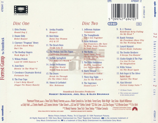 Various - Forrest Gump (The Soundtrack) | Epic Soundtrax (476941 2) - 2