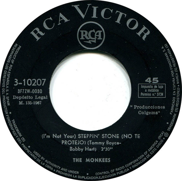 The Monkees - I'm A Believer / Steppin' Stone | RCA Victor (3-10207) - 3 The Monkees - I'm A Believer / Steppin' Stone | RCA Victor (3-10207) - 3